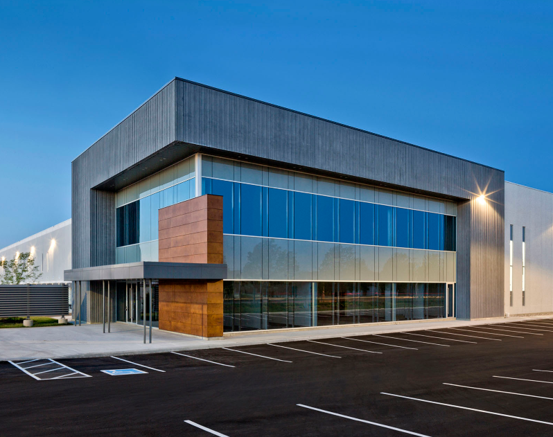 A large commercial space in a large open area.