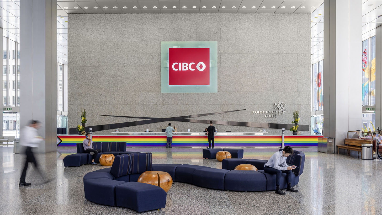 A large lounge for a commercial space.