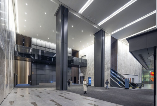 A large building with tall interiors. 