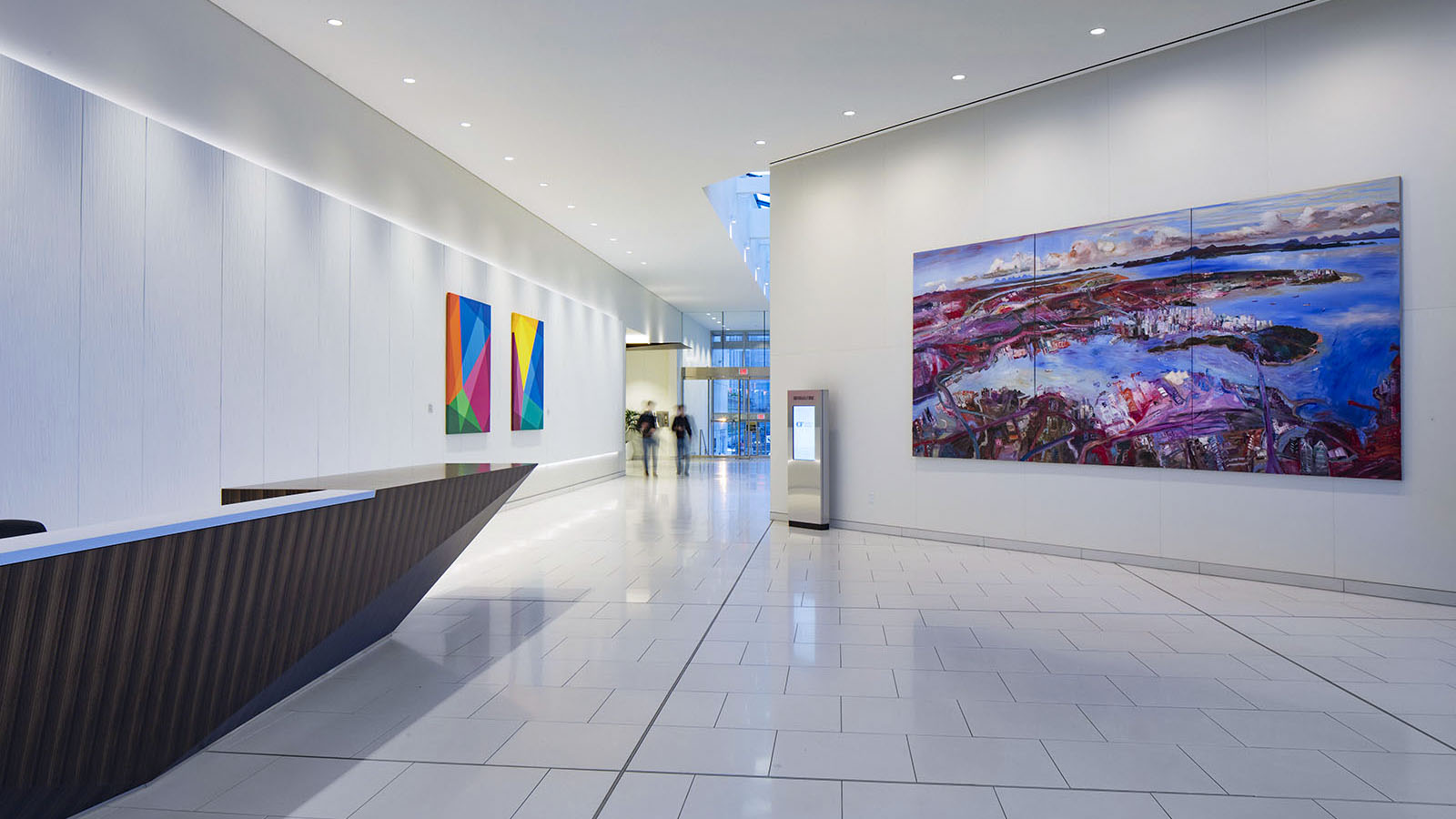 The lobby sets the tone before a single word is spoken.